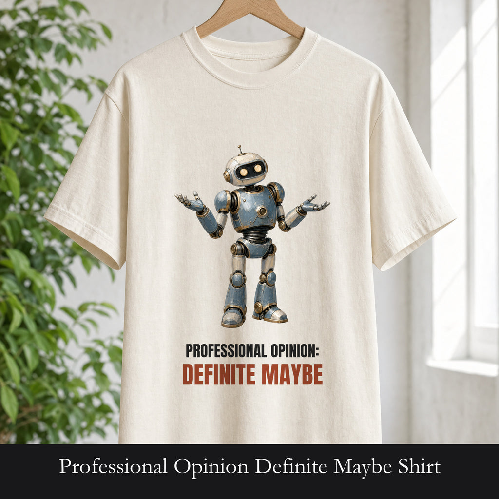 Professional Opinion Definite Maybe Shirt, Funny Robot Tech Tee, Engineer Programmer Gift, Sarcastic AI Sweatshirt