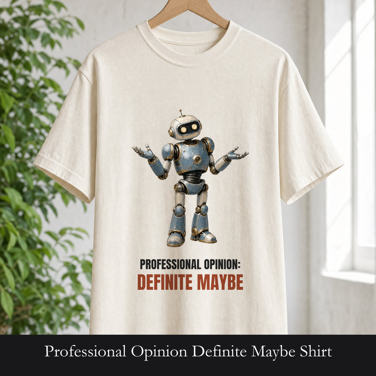 Professional Opinion Definite Maybe Shirt, Funny Robot Tech Tee, Engineer Programmer Gift, Sarcastic AI Sweatshirt