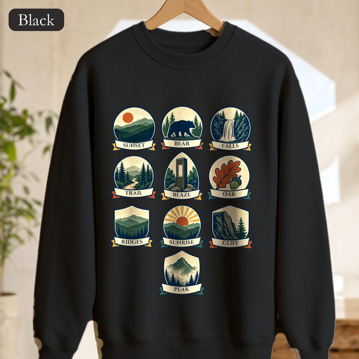 Appalachian Trail Shirt, Hiking Badge Tee, AT Thru Hiker Gift, Retro Adventure Nature Sweatshirt