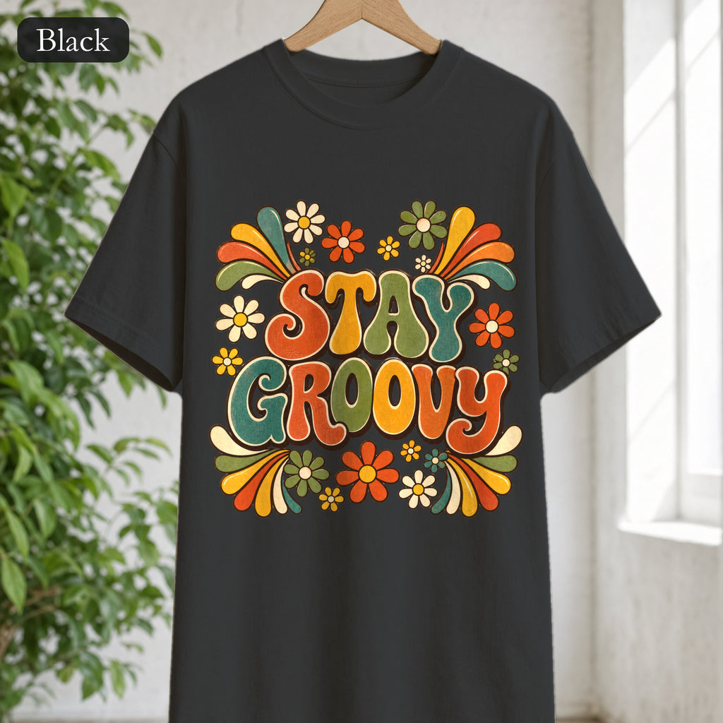 Stay Groovy Shirt, Retro 70s Tee, Groovy Aesthetic Gift, Positive Vibes Sweatshirt