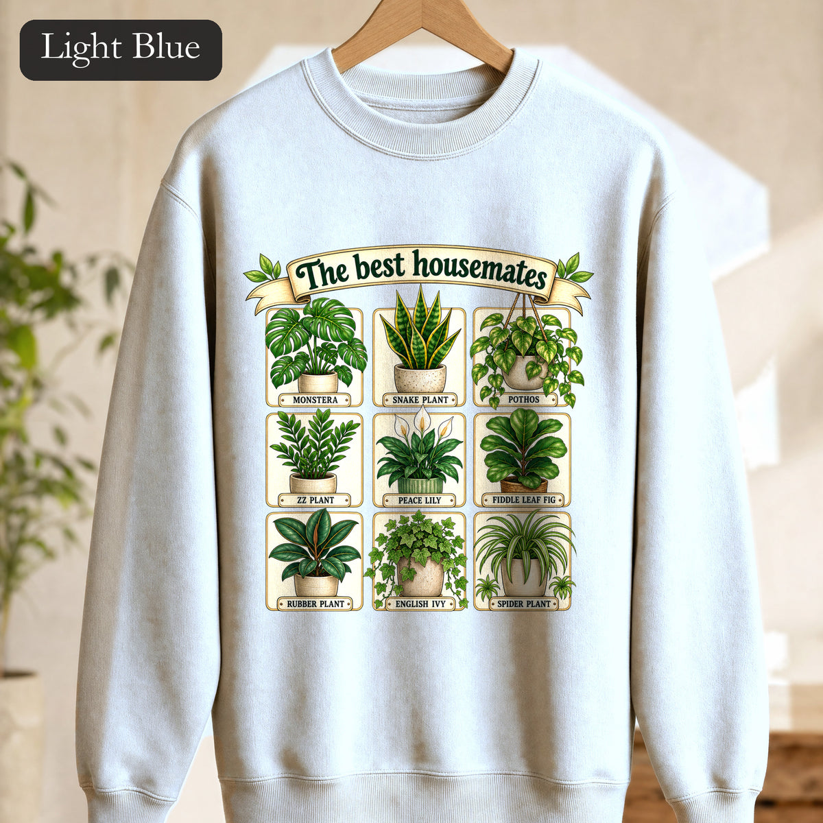 The Best Housemates plant grid Sweatshirt | Crewneck