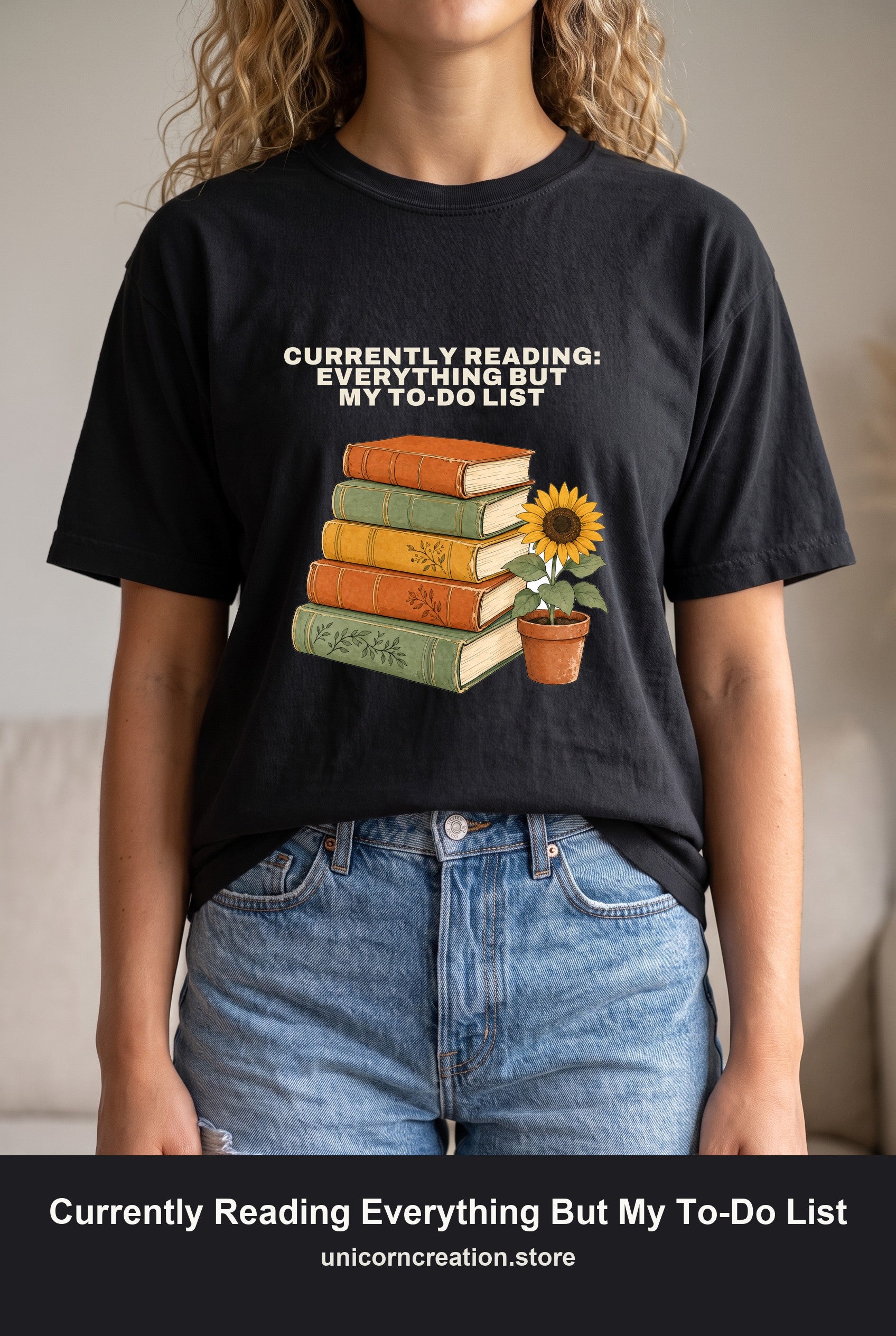 Currently Reading Everything But My To-Do List Shirt, Funny Bookish Tee, Book Lover Reader Gift
