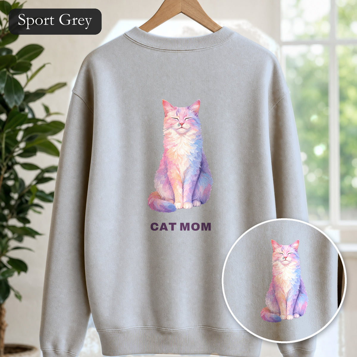Cat Mom Shirt, Pastel Painterly Cat Tee, Cute Cat Lover Gift, Cat Owner Sweatshirt for Her