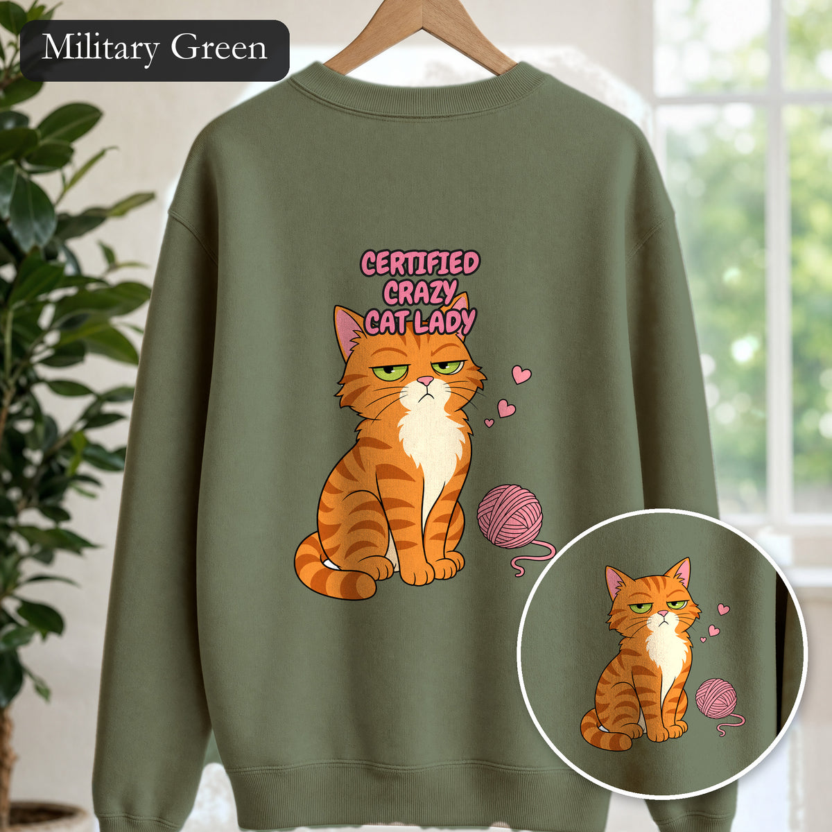 Certified Crazy Cat Lady Shirt, Orange Cat Mom Tee, Ginger Cat Lover Gift, Funny Cat Owner Sweatshirt
