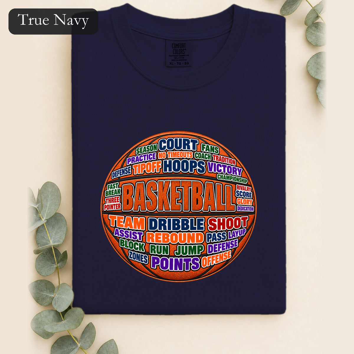 Basketball Word Art Shirt | Basketball Typography Tee