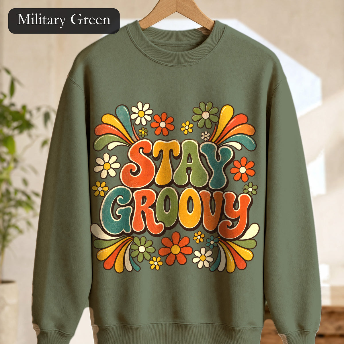Stay Groovy Shirt, Retro 70s Tee, Groovy Aesthetic Gift, Positive Vibes Sweatshirt