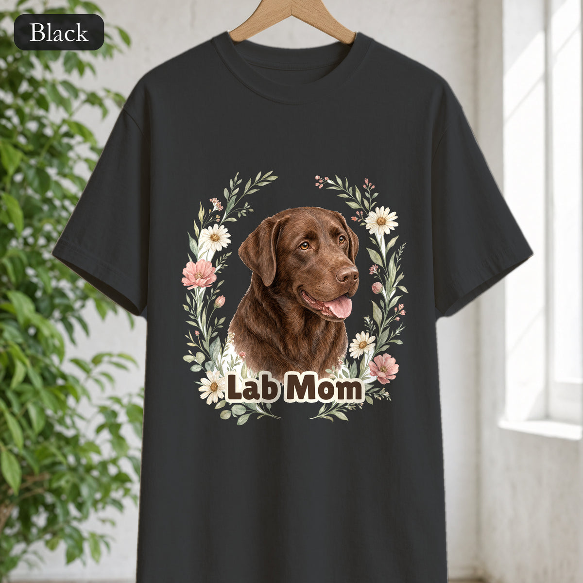 Chocolate Lab Mom Shirt, Labrador Mom Tee, Dog Mom Gift, Wildflower Dog Lover Sweatshirt, Cute Dog Owner Gift