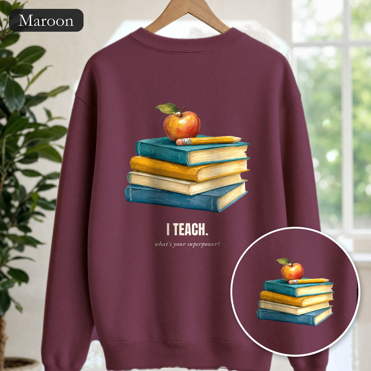 Teacher Shirt, I Teach What's Your Superpower Tee, Teacher Appreciation Gift, Painterly Back to School Sweatshirt