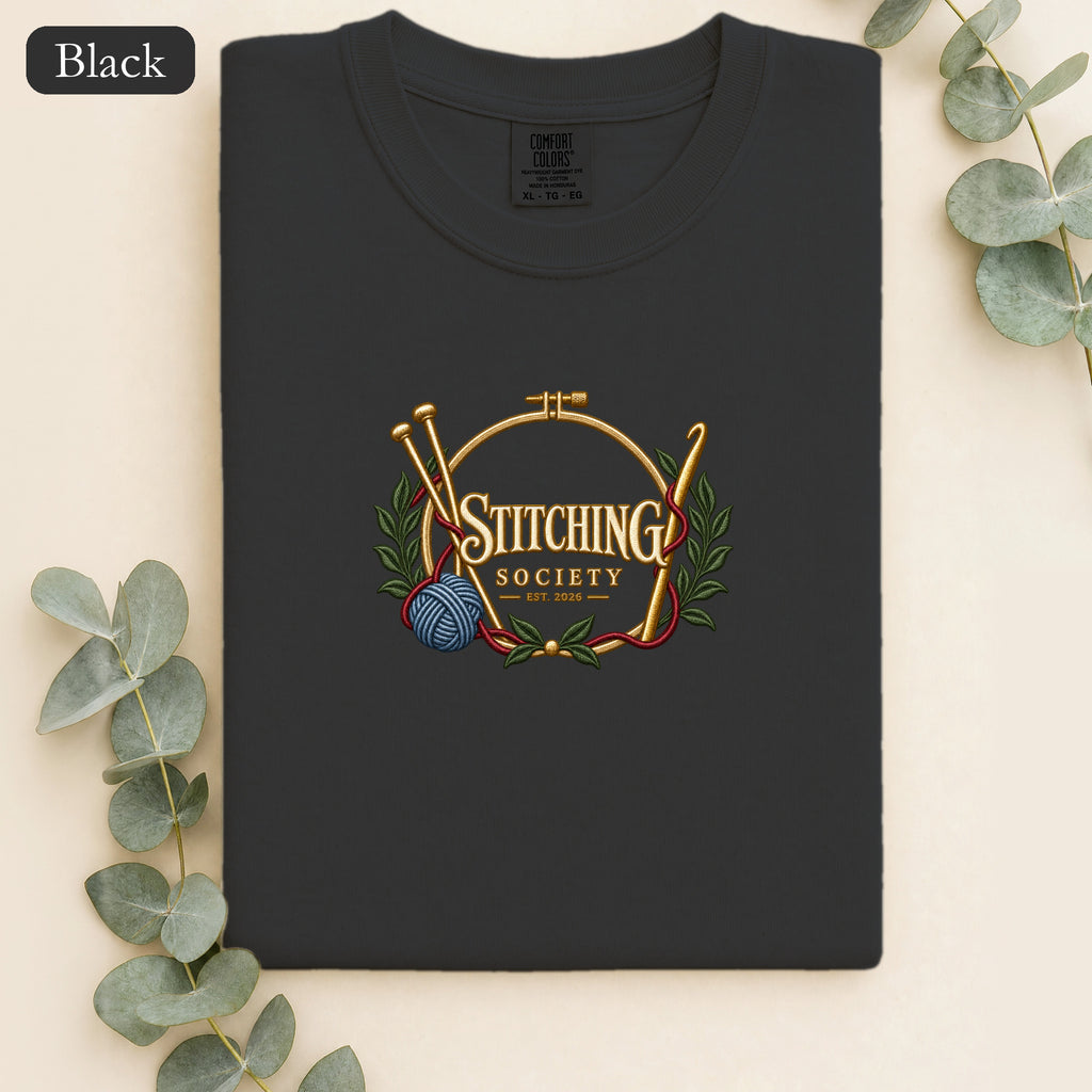 Stitching Society Knitting Design Shirt | Faux Embroidery