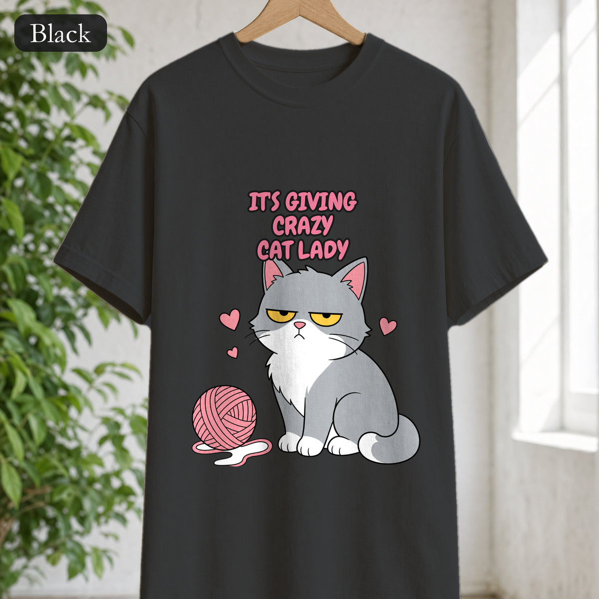 It's Giving Crazy Cat Lady Shirt, Grey Cat Mom Tee, Cat Lover Gift, Funny Cat Owner Sweatshirt