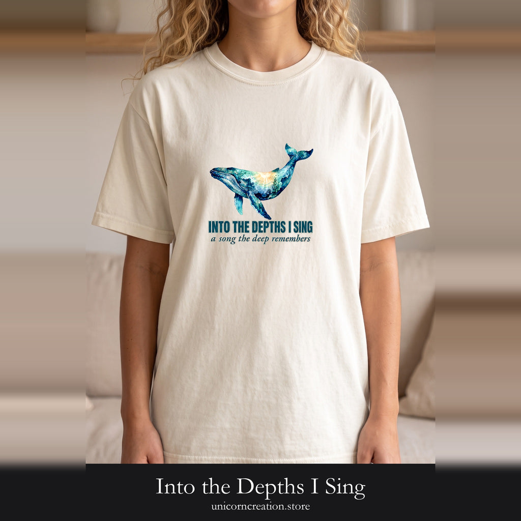 Into the Depths I Sing Shirt, Humpback Whale Double Exposure Tee, Ocean Lover Marine Life Gift, Nautical Sweatshirt