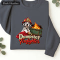 Dumpster Firefighter Sweatshirt | Dalmatian Fire Helmet, Burning Dumpster Graphic