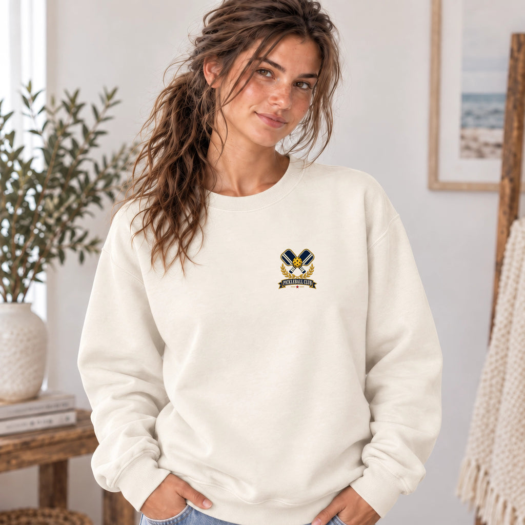 Embroidered Pickleball Club Crest Sweatshirt