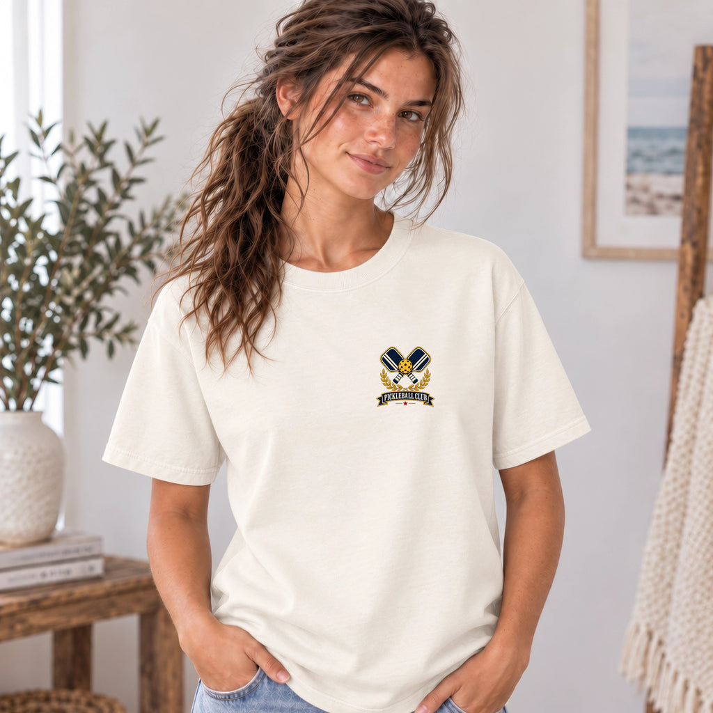 Embroidered Pickleball Club Crest Shirt