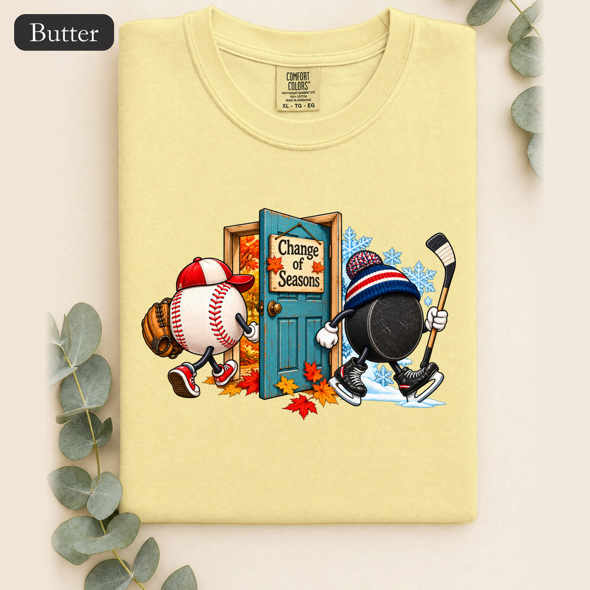 Baseball and Hockey 'Change of Seasons' Shirt | Sports Autumn Winter Design