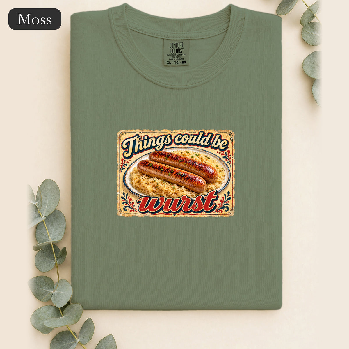 Things Could Be Wurst bratwurst illustration Shirt | vintage diner graphic