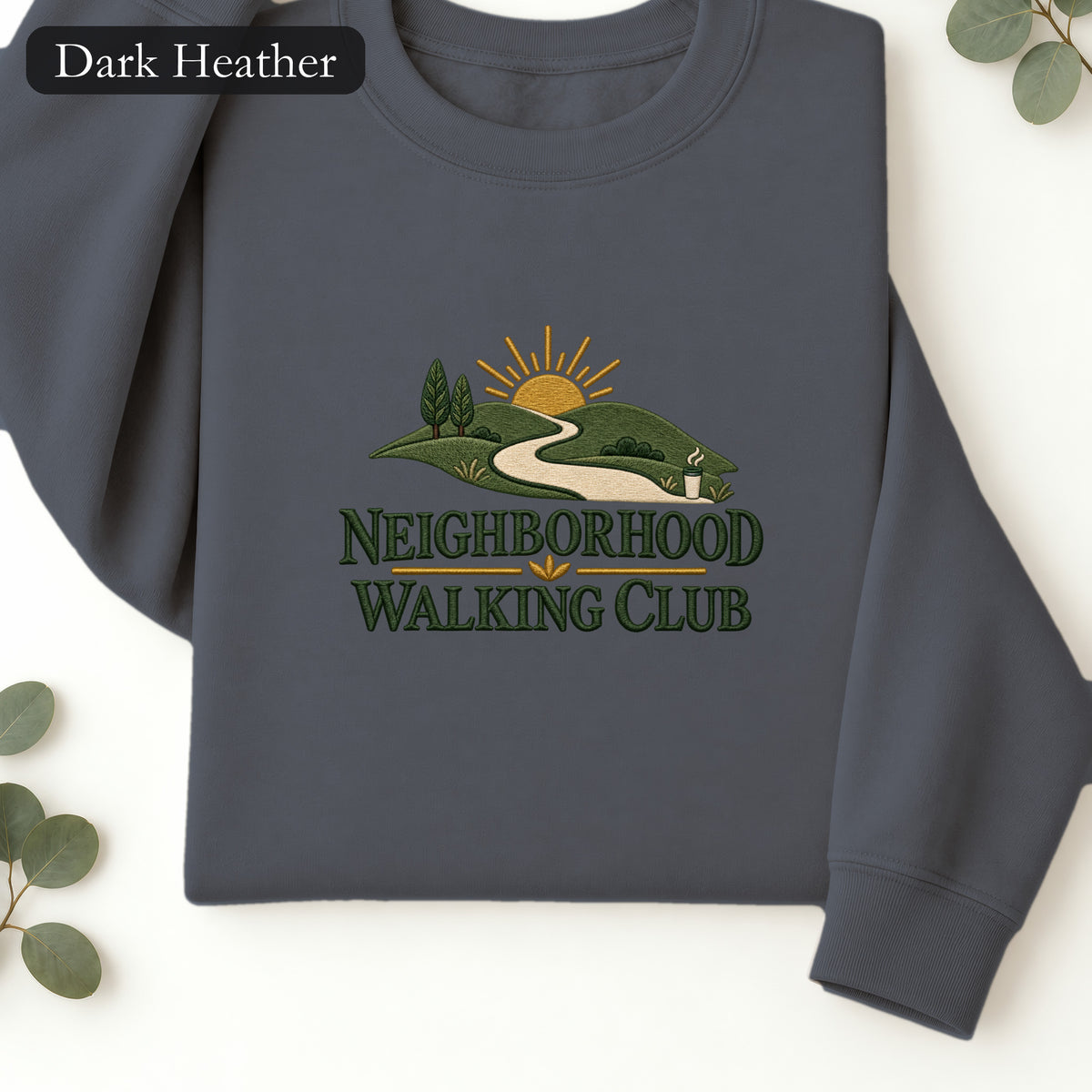 Neighborhood Hiking Club Graphic Sweatshirt | Faux Embroidery