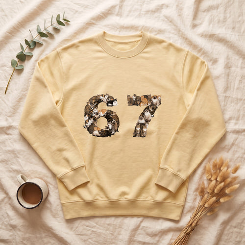 67 Cats Shirt, Funny 67 Meme Cat Tee, Trendy Cat Number Gift, Cat Lover Sweatshirt