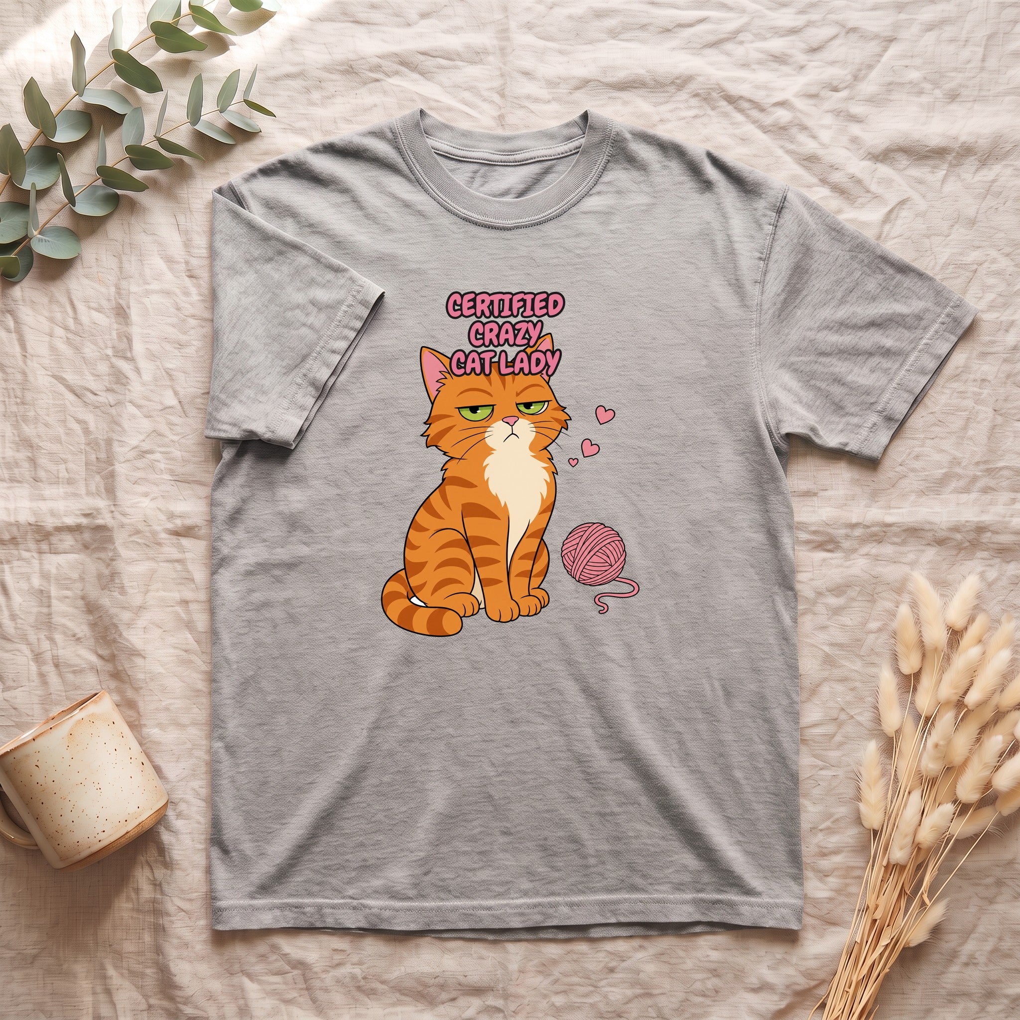 Certified Crazy Cat Lady Shirt, Orange Cat Mom Tee, Ginger Cat Lover Gift, Funny Cat Owner Sweatshirt