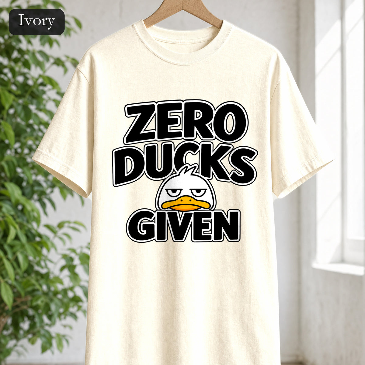 Zero Ducks Given shirt | Funny duck illustration, sarcastic slogan
