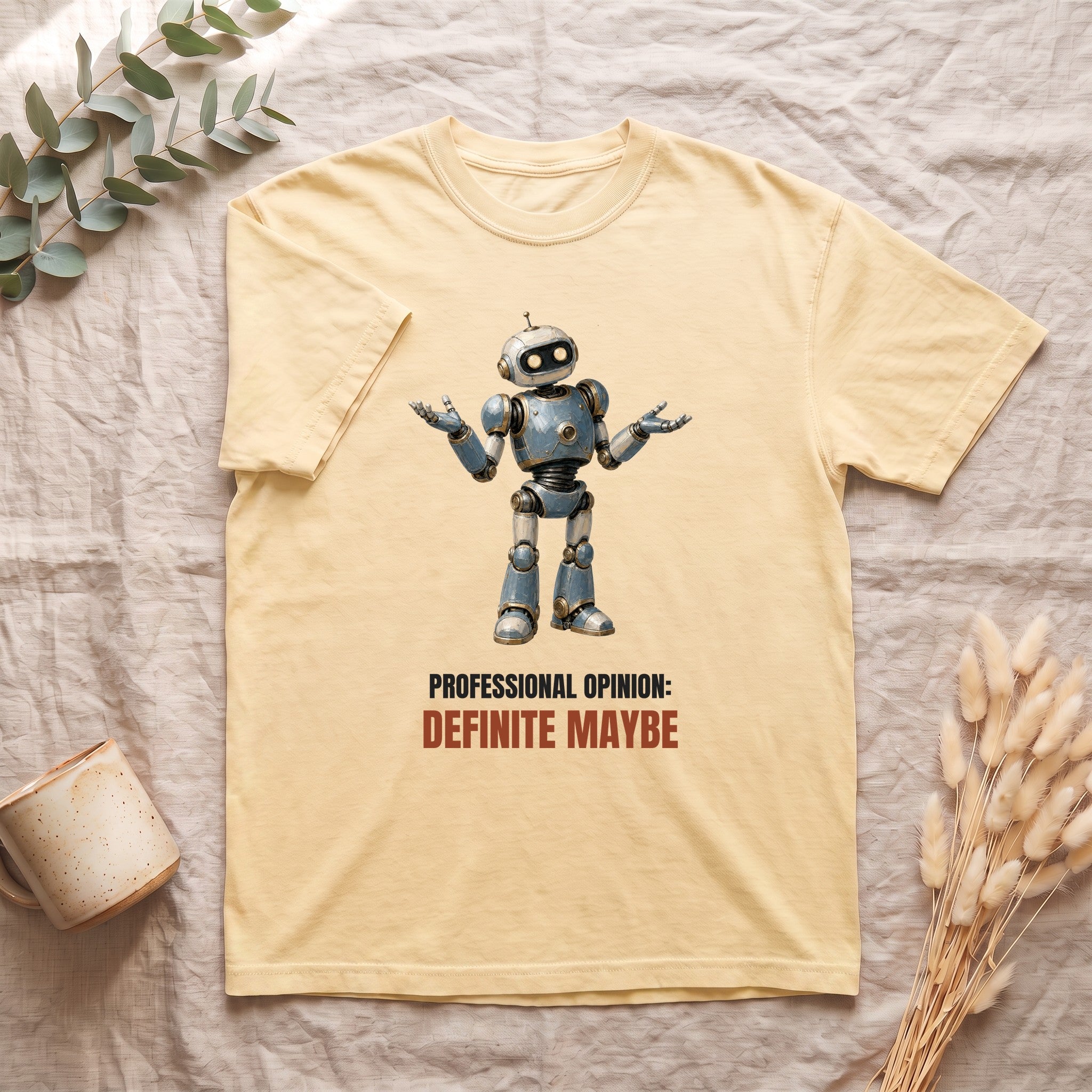 Professional Opinion Definite Maybe Shirt, Funny Robot Tech Tee, Engineer Programmer Gift, Sarcastic AI Sweatshirt