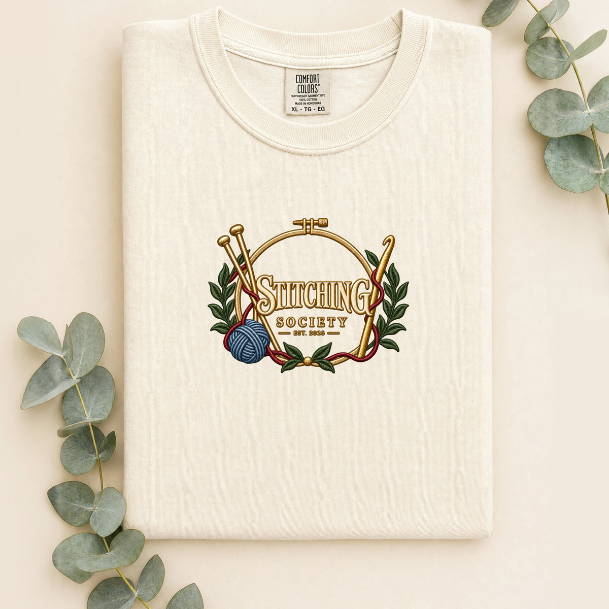 Stitching Society Knitting Design Shirt | Faux Embroidery