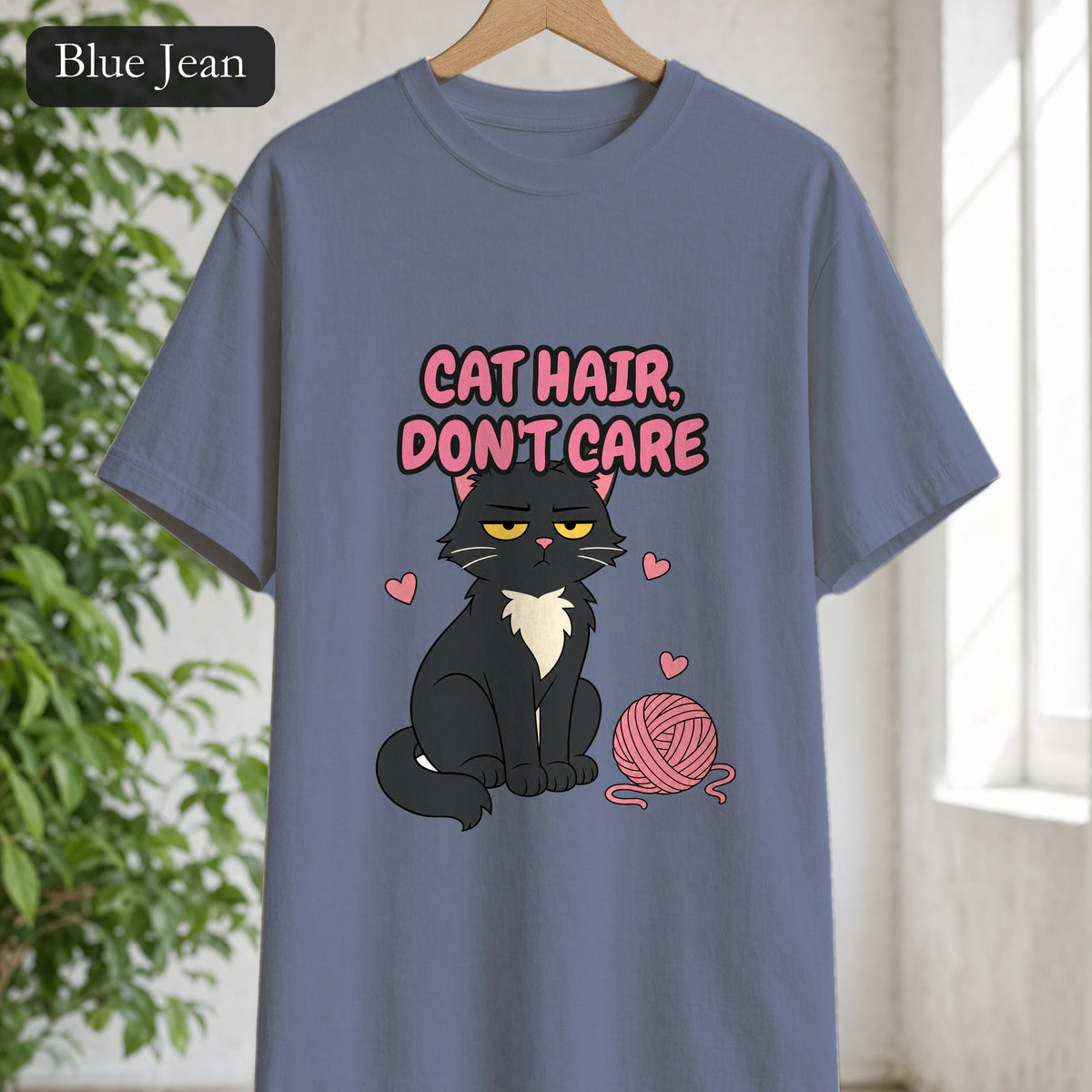 Cat Hair Don't Care Shirt, Funny Cat Mom Tee, Cat Lover Gift, Cat Owner Sweatshirt