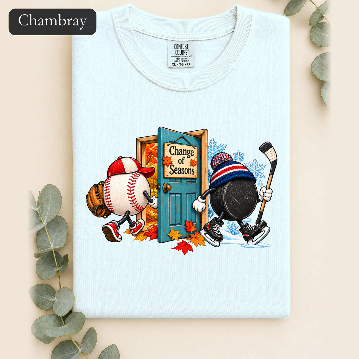 Baseball and Hockey 'Change of Seasons' Shirt | Sports Autumn Winter Design