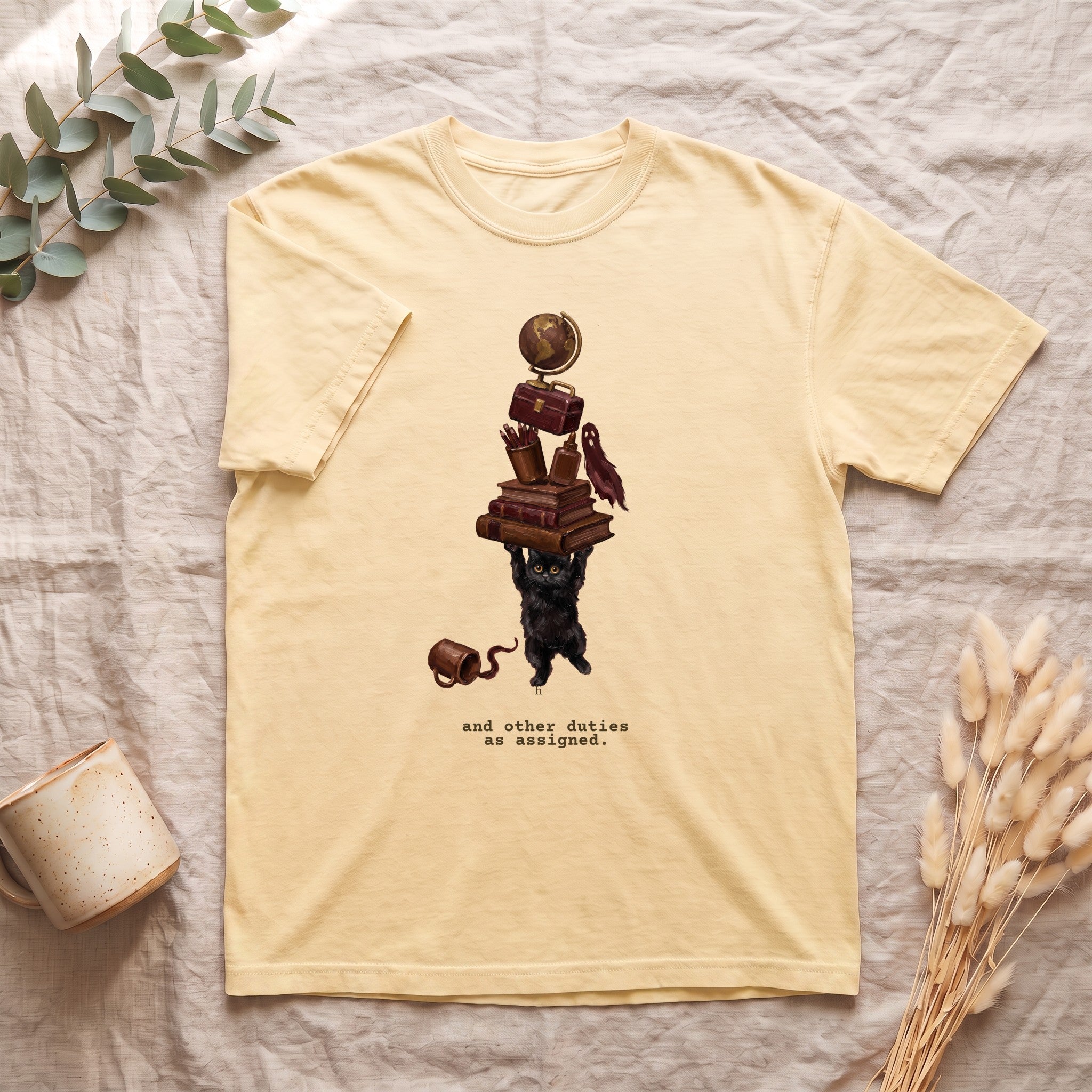 And Other Duties As Assigned Shirt, Funny Paraprofessional Tee, School Staff Cat Tee, Teacher Aide Gift
