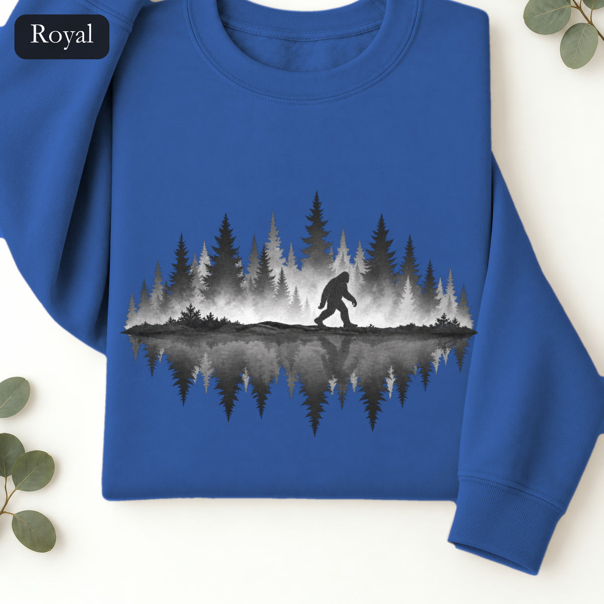 Bigfoot Silhouette Forest Crewneck Sweatshirt