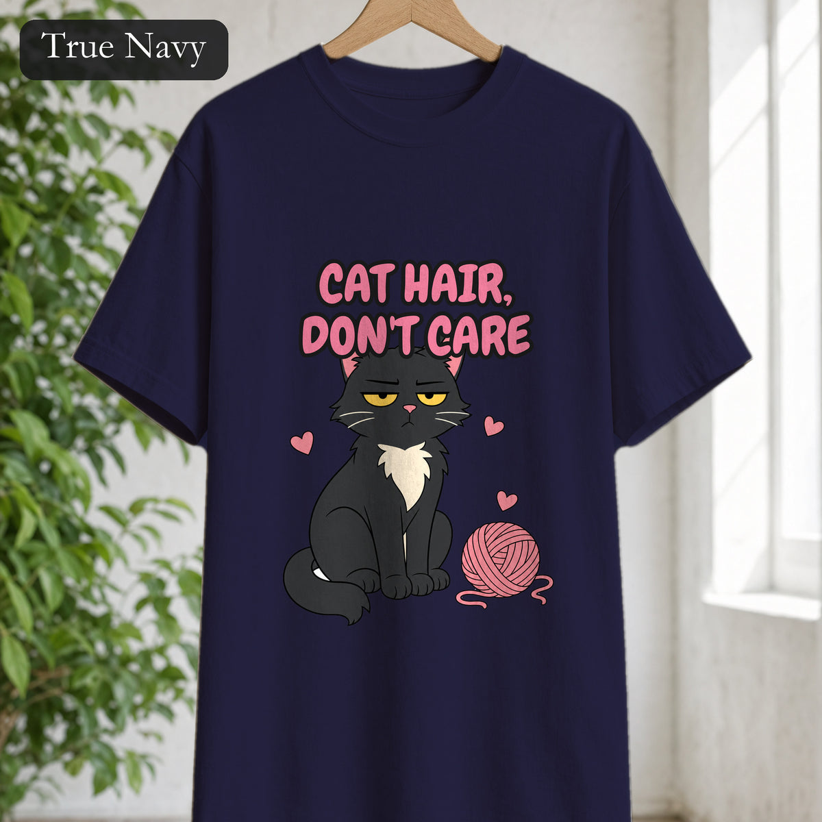 Cat Hair Don't Care Shirt, Funny Cat Mom Tee, Cat Lover Gift, Cat Owner Sweatshirt