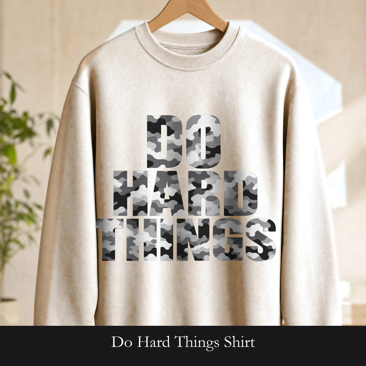 Do Hard Things Shirt, Minimalist Motivational Tee, Gym Fitness Mindset Gift, Bold Typography Sweatshirt