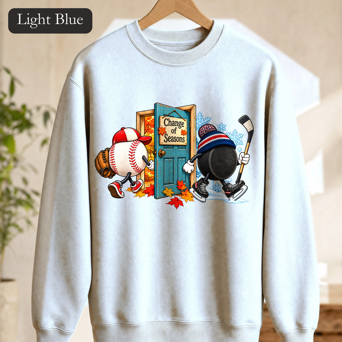 Baseball and Hockey 'Change of Seasons' Sweatshirt | Sports Autumn Winter Design