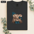 Three Otters Wearing Winter Hats Boots shirt | Cute Otter Trio Design
