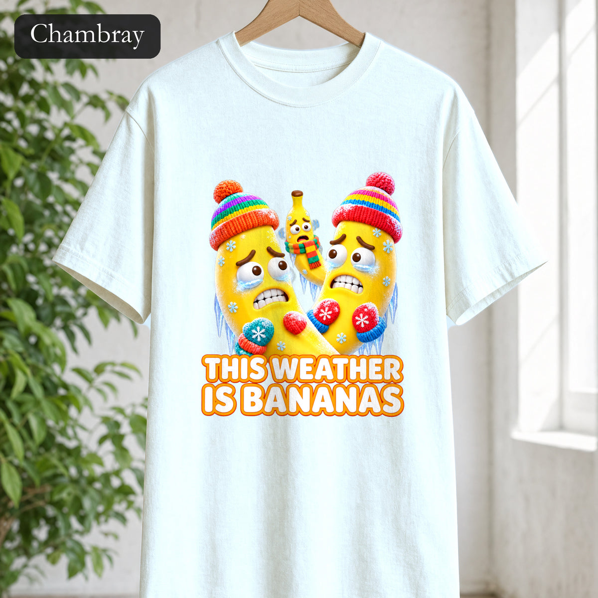This Weather Is Bananas Shirt, Funny Freezing Banana Tee, Winter Fruit Pun Gift, Cold Weather Humor Sweatshirt