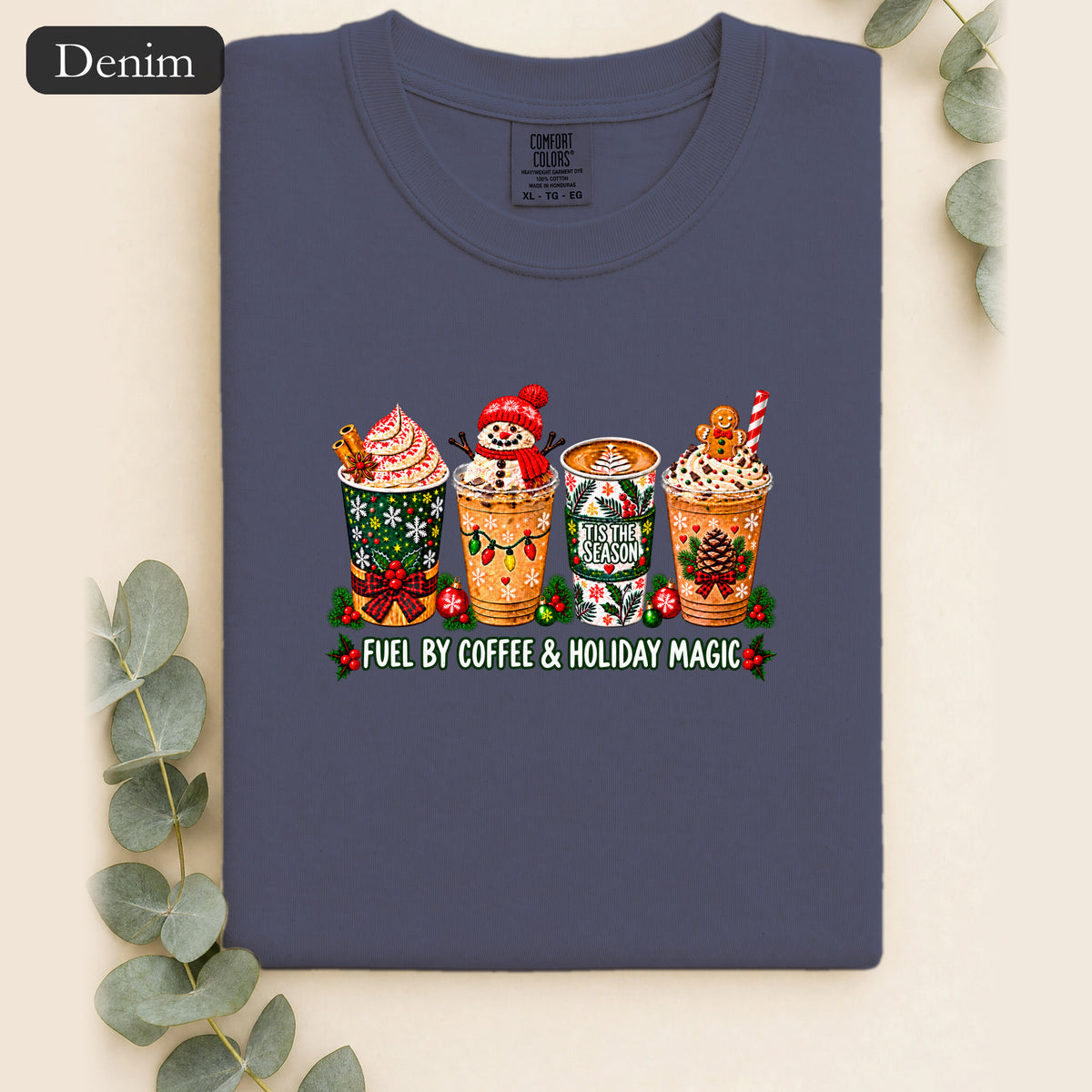 Cozy Holiday Coffee Cocoa Graphic Shirt | Winter Drink Design
