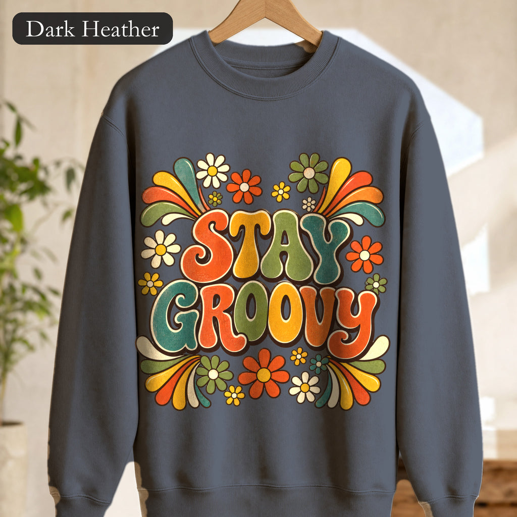 Stay Groovy Shirt, Retro 70s Tee, Groovy Aesthetic Gift, Positive Vibes Sweatshirt