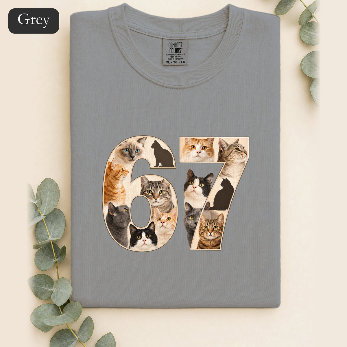 67 Cats Shirt, Funny 67 Meme Cat Tee, Trendy Cat Number Gift, Cat Lover Sweatshirt