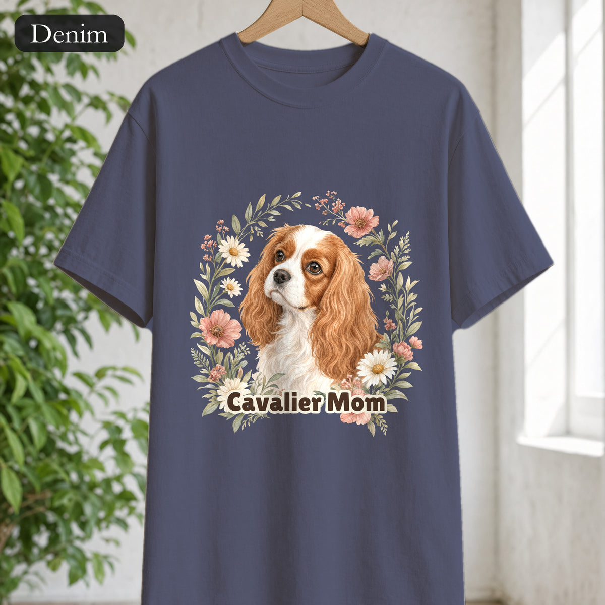 Cavalier Mom Shirt, Cavalier King Charles Spaniel Tee, Dog Mom Gift, Wildflower Dog Lover Sweatshirt