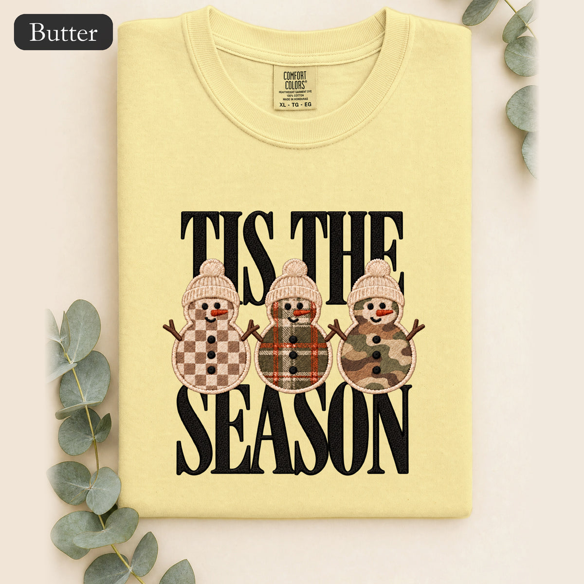Plaid Snowmen Trio Shirt | Cozy Winter Snowman Design