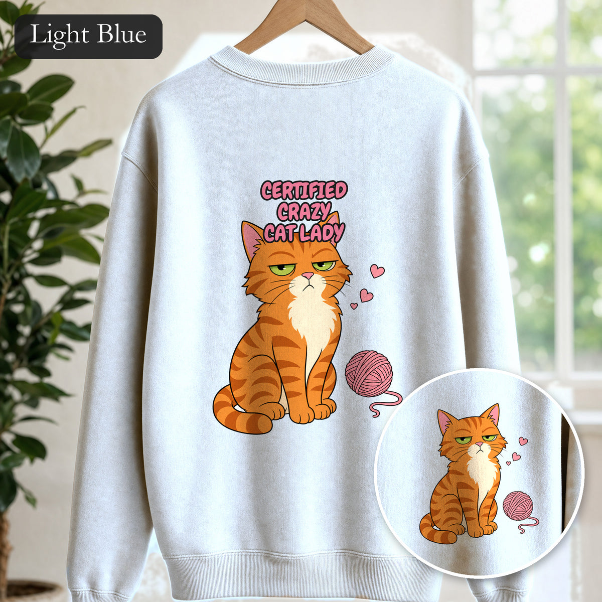 Certified Crazy Cat Lady Shirt, Orange Cat Mom Tee, Ginger Cat Lover Gift, Funny Cat Owner Sweatshirt