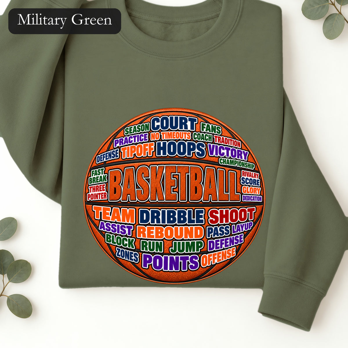 Basketball Word Art Sweatshirt | Basketball Typography Crewneck