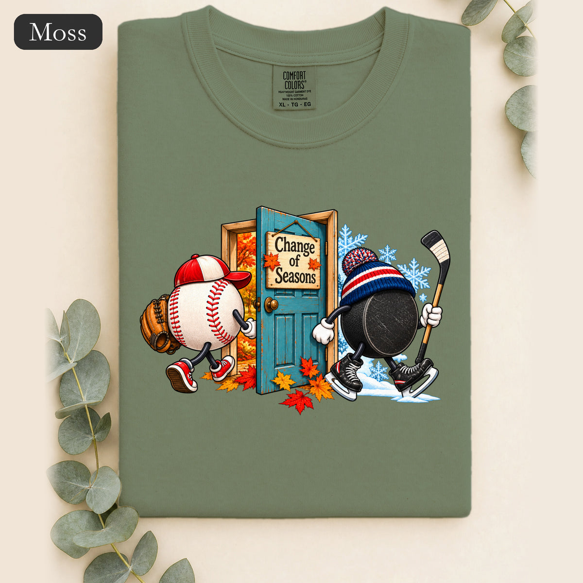 Baseball and Hockey 'Change of Seasons' Shirt | Sports Autumn Winter Design