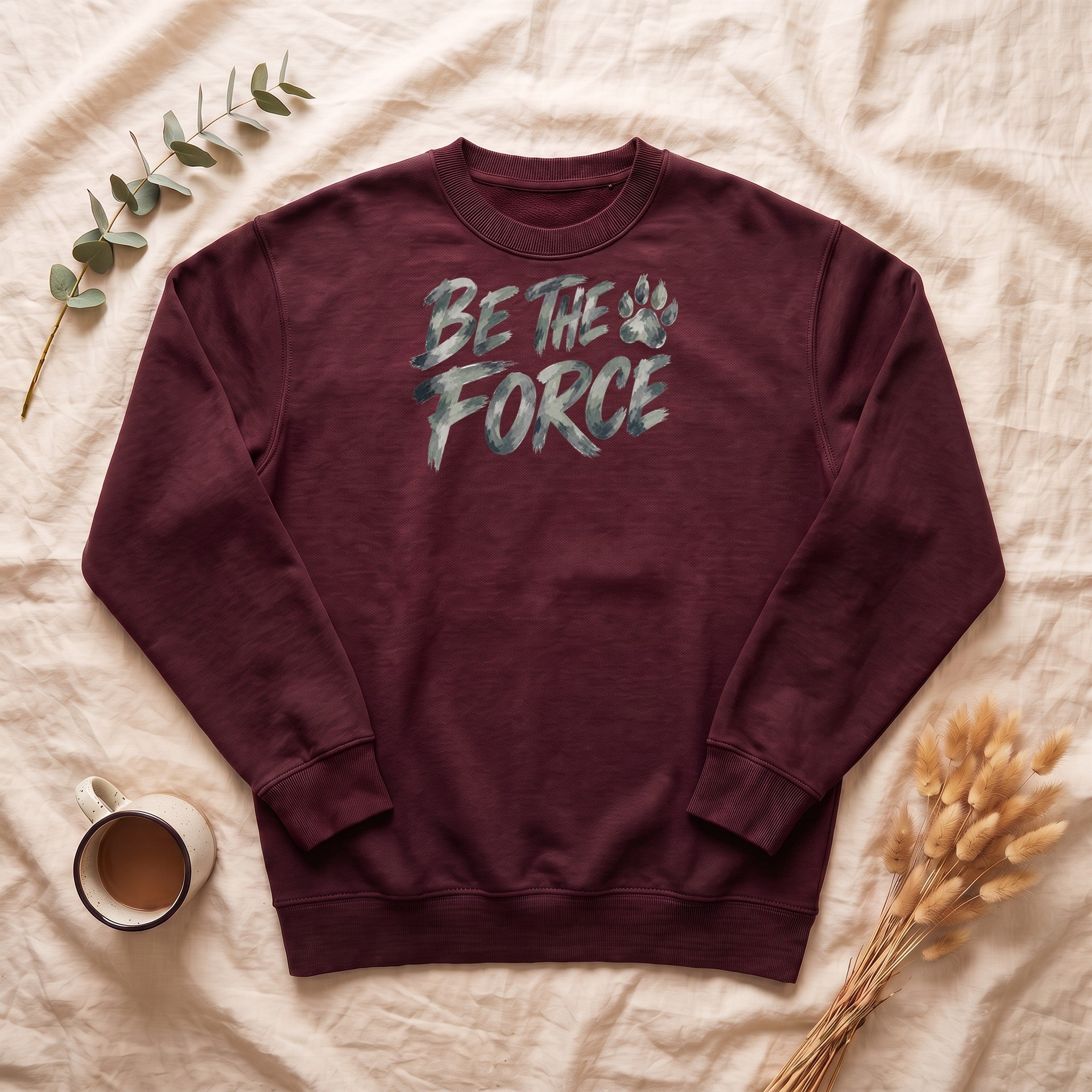 Be The Force Shirt, Camo Motivational Tee, Inspirational Encouragement Gift, Positive Vibes Paw Print Sweatshirt