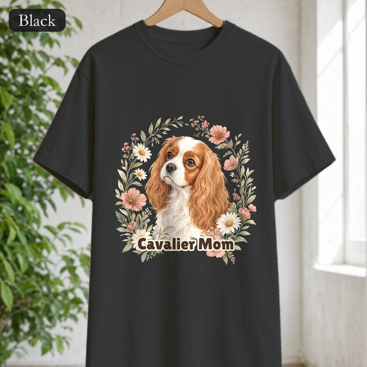 Cavalier Mom Shirt, Cavalier King Charles Spaniel Tee, Dog Mom Gift, Wildflower Dog Lover Sweatshirt