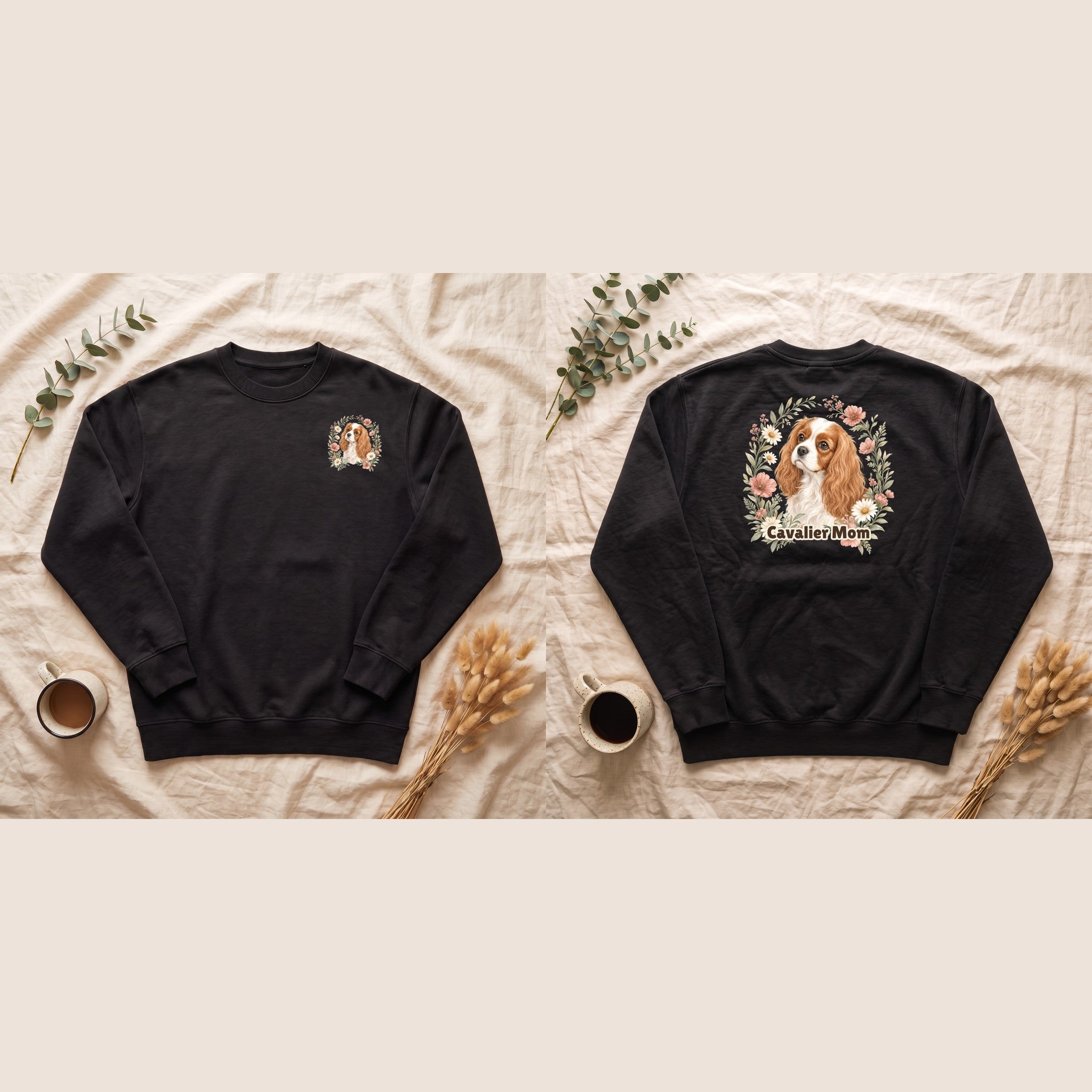 Cavalier Mom Shirt, Cavalier King Charles Spaniel Tee, Dog Mom Gift, Wildflower Dog Lover Sweatshirt