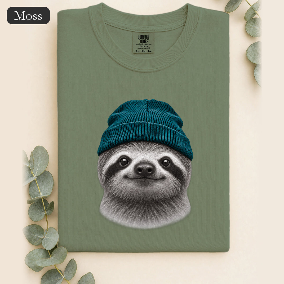 Sloth Wearing Knit Beanie | Cozy Winter Animal Tee
