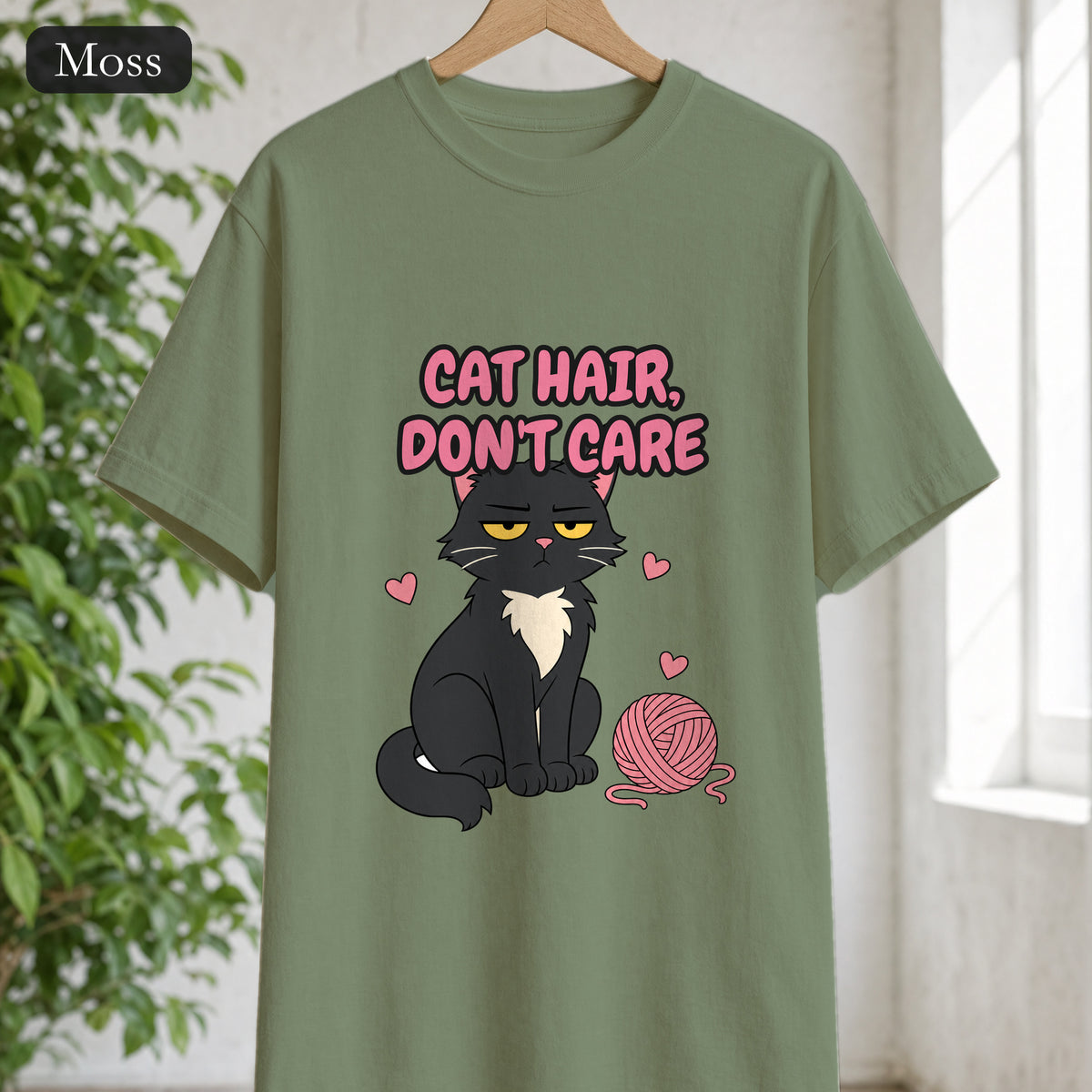Cat Hair Don't Care Shirt, Funny Cat Mom Tee, Cat Lover Gift, Cat Owner Sweatshirt