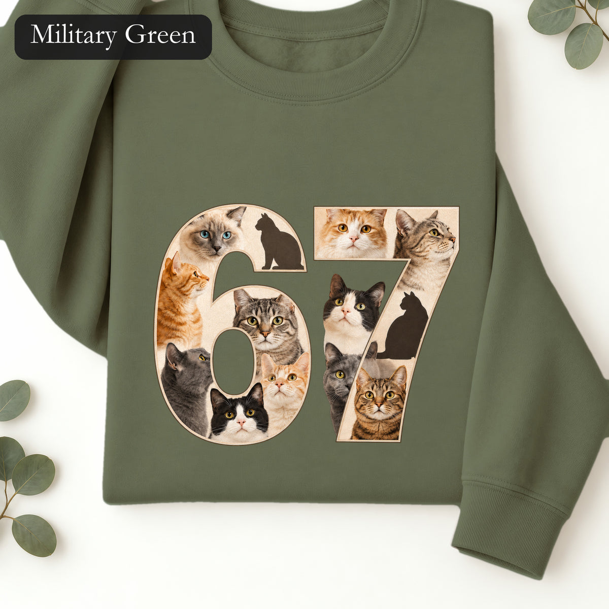 67 Cats Shirt, Funny 67 Meme Cat Tee, Trendy Cat Number Gift, Cat Lover Sweatshirt