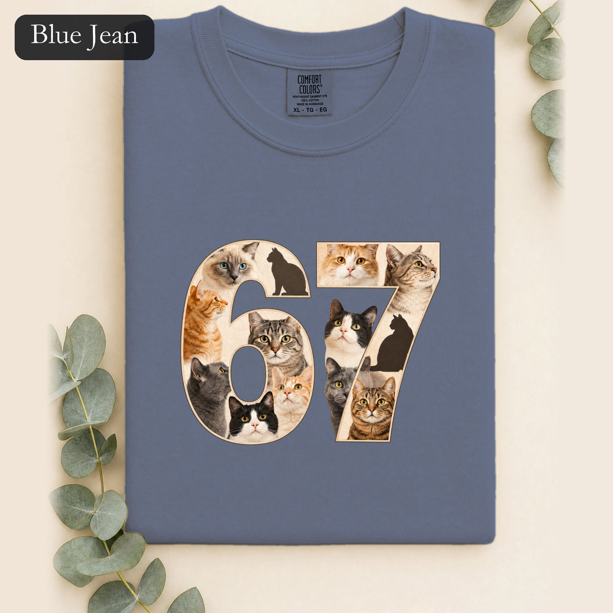 67 Cats Shirt, Funny 67 Meme Cat Tee, Trendy Cat Number Gift, Cat Lover Sweatshirt